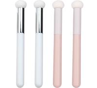 COLLBATH 4pcs Mushroom Concealer Brush Sponge Makeup Tool with Aluminum Tube and Wooden Handle, for Makeup Starters and Professionals