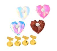COLLBATH 4pcs Nail Tip Practice Stand with Heart Design Realistic Hand Simulation Nail Rack Stable Support for Salon Training and Home Use in White Pink Blue Red