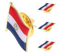 COLLBATH 4pcs Paraguayan Flag Pins: Country Flag Iron Lapel Pin Metal Badges For National Pride Patriotic Celebrations World Travel Souvenirs