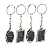 COLLBATH 4pcs Photo Frame Keychain Novelty Keychains Key Chain Keychain Holder Key Ring Couple Picture Frames Key Accessory Christmas Charm Keychain Picture Frame Keyring Alloy Silver