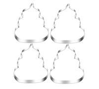COLLBATH 4pcs Poop Biscuit Mold Dessert Mixer Food Grade Bread Bags Pastry Cutting Machine Boutique Tape Chocolate Spoon Walnut Display Stand Bowl-Type Tires Cookies Stainless Steel Silver