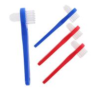 COLLBATH 4PCS Portable Denture Toothbrush Set with Soft Bristles Double Sided Brush for Gentle Cleaning and Gum Protection Compact Travel Oral Care Brushes for Adults
