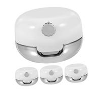 COLLBATH 4pcs Refillable Lip Balm Storage Boxes with Built in Mirror and Silicone Brush Compact Containers with Lids for Travel and Home Use Portable Lip Care Kit