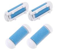 COLLBATH 4pcs Replacement Foot Care Roller Heads Blue for Electric Callus Remover Dead Skin and Callus Removal Easy Installation Compatible with Standard Pedicure Files Prevents Cracks and