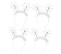 COLLBATH 4pcs Snowflake Plumage Headband Christmas Tree Hair Bands for Adults Holiday Party Accessories