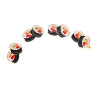 COLLBATH 4pcs Sushi Brooch Pin Cute Enamel Lapel Pins Metal Sushi Ornament for Jackets Sweaters Cardigans Tote Bags Backpacks Playful Japanese Food Design Accessory for Teens