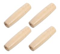 COLLBATH 4pcs Wooden File Handle Replacement Set Universal Hand Drill File Handles for BBQ Grill, Kitchen Utensils and Garden Tools Accessories