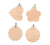 COLLBATH 4pcs Wooden Parrot Platform Perch Stand for Bird Cages Cockatiels Budgies Small Parrots Bird Resting Playground Accessories