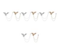 COLLBATH 4sets Vintage Rhinestone Eagle Brooch with Chain Tassel Elegant Lapel Pin for Shirts Suits and Sweaters Accessory for Men and Women at Formal Events 2pcs*4