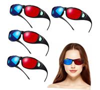 COLLBATH 5 Pcs Red Blue Glasses for Movies Home Projector Clear Anaglyph Viewing Glasses Plastic Lightweight Versatile Use for Tv Games