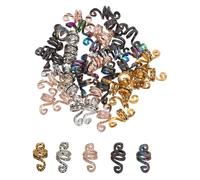 COLLBATH 50pcs Dreadlock Hair Accessories Metal Braiding Beads Charms for Dreads Braids and Afro Hair Lightweight Comfortable Scalp-friendly Clips for Women Gold Silver Rose Gold Black