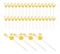 COLLBATH 50PCS Glitter Bunny Cupcake Toppers Easter Dessert Picks Reusable Rabbit Ear Cake Decorations for Spring Birthday Shower Party Supplies