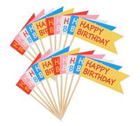 COLLBATH 50Pcs Happy Birthday Cake Picks Premium Paper Cake Insert Cards for Creative Dessert Toppers Fun Decorations Pies and Fruit Plates
