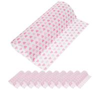 COLLBATH 50pcs Heart Print Wax Paper Sheets Greaseproof Baking Paper for Nougat Candy Wrapping and Food Basket Liners Food-Grade Food Wrapping for Burger and Sandwich Packaging