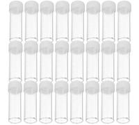 COLLBATH 50Pcs Plastic Sputum Sample Bottles with Screw Caps Graduated Vial Tubes for Laboratory Medical Testing Urine Sample Cups with Lid for Scientific Research and School Use