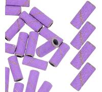 COLLBATH 50Pcs Small Nail Sanding Bands 240 Grit Purple Mini Sanding Rings for Manicure Nail Drill Bits Removal and Refinement