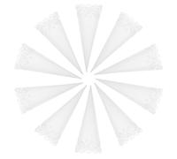 COLLBATH 50pcs Wedding Confetti Cones Heart Pattern White Paper Petal Holders for Parties Anniversaries and Birthdays Durable Craft Cones for Flower Petals and Favors