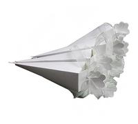 COLLBATH 50pcs White Ice Cream Cone Wedding Favor Box Triangle Design Paper Candy Storage Case for Chocolate Mints and Elegant Treat Box with Chiffon Ribbon for Special Occasions