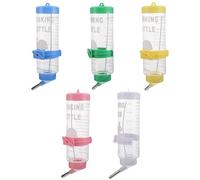 COLLBATH 5PCS 250ml Hanging Leakproof Water Bottles for Small Animals Hamster Water Dispenser Ball Bearing for Rabbits, Chinchillas, Squirrels, Guinea Pigs, and Ferrets