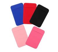 COLLBATH 5pcs Adhesive Phone Card Holder Back Pocket Wallet for Smartphones Strong Stick Credit Business Card Case for Men and Women Compatible with Mobile Phones