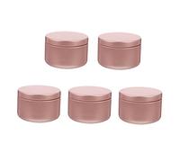 COLLBATH 5Pcs Aluminum Tin Containers with Screw-top Lids Refillable Round Shaped Portable Cosmetic Jars for Lip Balm Creams DIY Candles Lightweight Travel Storage