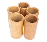 COLLBATH 5Pcs Bamboo Cupping Jar for Massage Therapy Carbonized Bamboo Cups Smooth Rim Muscle Relief and Enhancer Suitable for Salon and Home Use