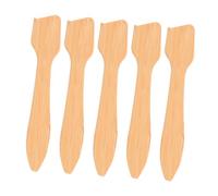 COLLBATH 5pcs Bamboo Mini Makeup Spatula for Facial Mask Application and Mixing Smooth Even Spread Tool for Skincare Beauty and Kitchen Use