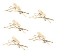 COLLBATH 5pcs Barber Brooch Pin Decorative Costume Jewelry Comb Design Safety Pin for Hats Clothing present for Hairdressers Fashion Lovers Unique Accessory for Various Occasions