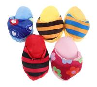COLLBATH 5pcs Colorful Puppy Chew Soft Squeaky Slipper for Medium Dogs Cotton Pet Chewing Oral Health Interactive Play Indoors Outdoors