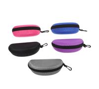 COLLBATH 5pcs Eva Hard Shell Sunglasses Case Zipper Glasses Storage Organizer with Portable Clip Unisex Travel Eyeglass Pouch for Men Women Honeycomb Black, Purple, Grey, Rose Red, Blue