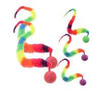COLLBATH 5pcs Interactive Cat with Rainbow Cat Chasing Toys for Indoor Play Engaging Bouncy Material Fun and Interactive