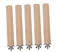 COLLBATH 5pcs Parrot Playstand Wooden Bird Perch Rough Surface for Parrot Bird Teeth Grinding Exercise