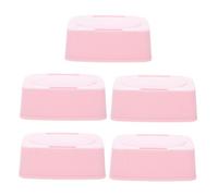 COLLBATH 5pcs Pink Wipes Storage Box with Lid for Children, Travel Friendly and Dustproof Design, Pp Material Wet Tissue Case Suitable for Home and Outdoor Activities