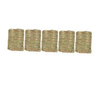 COLLBATH 5pcs Rabbit Grass Mat Natural Woven Pet Bedding Bunny Bedding Mat Pet Chew Toy Indoor Rabbit Enclosure