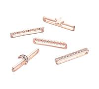 COLLBATH 5pcs Rose Gold Alloy Watchband Decorative Rings for Smartwatch Bands Universal Flexible Band Accessories Compatible with Women’s Watch Charm