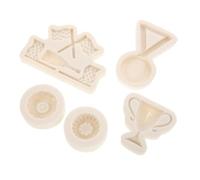 COLLBATH 5pcs Silicone Fondant Mold Racing Car Tire Trophy Cake Decorating DIY Chocolate Candy Baking Mold for Kitchen and Cake Shops