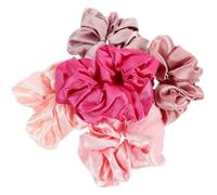 COLLBATH 5pcs Silk Skinny Scrunchies Made of Smooth Silk Satin with Strong Elasticity, as Fashionable Scrunchy Hair Bands and Cloth Ponytail Holders for Women in Daily or Party Use