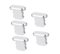COLLBATH 5Pcs Silver Charging Port Dust Plugs for Protective Caps Easy to Install and Remove Phone Port Stoppers Prevent Dirt and Debris