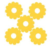 COLLBATH 5PCS Soft Felt Pet Elizabethan Collar with Cartoon Sunflower Design Lick and Bite Cat Neck Protection Lightweight and Washable S for Neck Circumference Yellow