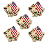 COLLBATH 5pcs Veterans Day Lapel Pins American Flag Brooch with Eagle Design Patriotic Collar Brooches for Men Suit Pins Bag Accessories