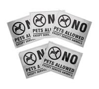 COLLBATH 5pcs Warning No Pets Allowed Sign - No Animal Entry Sign Pet Restriction Door Sticker Store Notice Decal for Indoor/Outdoor Use