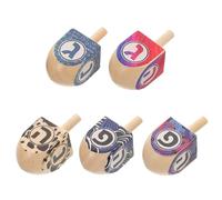 COLLBATH 5pcs Wood Dreidel for Chanukah Educational for Safe Lightweight DIY Game for Family Activities Holiday Fun