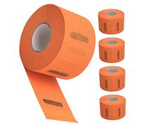 COLLBATH 5Rolls Disposable Barber Neck Strips Orange Stretchy Hairdressing Neck Paper with Adhesive Edges for Hair Cutting Perming Dyeing Salon Use Prevents Hair Fragments and Ensures