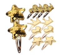 COLLBATH 6 Pairs Cute Gradient Star Hair Clips For Girls Glitter Crown And Heart Barrettes Lightweight Non-slip Hair Accessories For Everyday And Special Occasions
