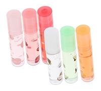 COLLBATH 6 Pcs Assorted Colour Fruit Flavoured Lip Gloss Set for Women, Portable and Adorable Moisturizing Lip Pomade, Present for Your Friends and Families in Winter