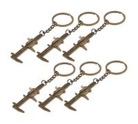COLLBATH 6 Pcs Mini Pocket Vernier Caliper Keychain Compact Portable Metal Measuring Tools for Travel Backpack Accessories Tiny Keyrings for Accurate Measurement