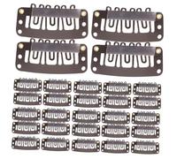 COLLBATH 60pcs Deep Brown Metal Wig Clips U-shape Clips for Beret Hat Fixing Human Hair Extensions for Wig Making and Craft Sewing