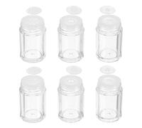 COLLBATH 6pcs 10ml Mini Loose Powder Containers with Sifter and Flip Cap Refillable Portable Powder Storage Bottles for Travel Makeup and Eye Shadow