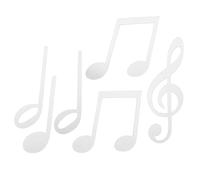 COLLBATH 6pcs Acrylic Music Notes Wall Stickers Silver Easy-Clean Music Decor for Home Studio Classroom Flexible Modern Hanging Artwork