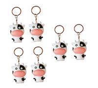 COLLBATH 6pcs Adorable Cow-shaped Keychain Pendant Cute Doorstop Animal Multi-purpose Bag Decor